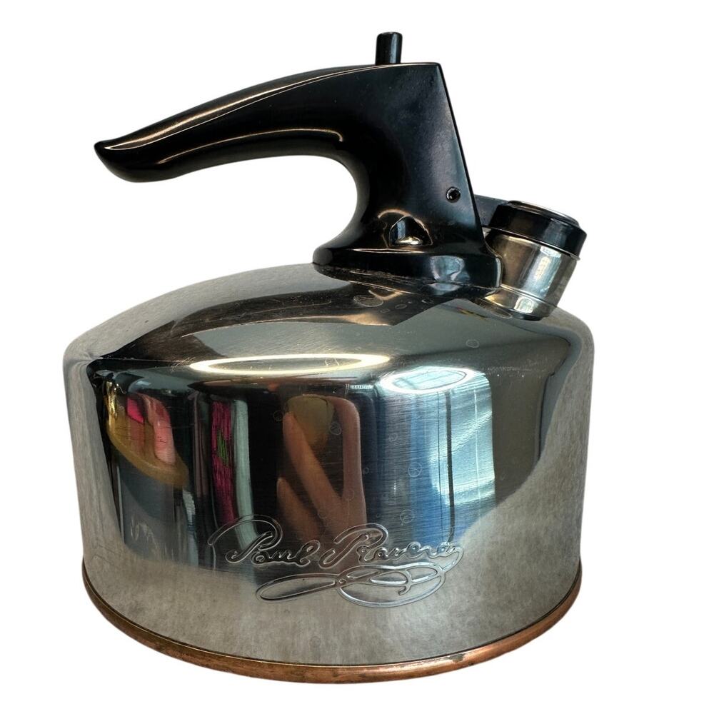 Revere Ware 1801 Whistling Tea Kettle Polished Copper Bottom